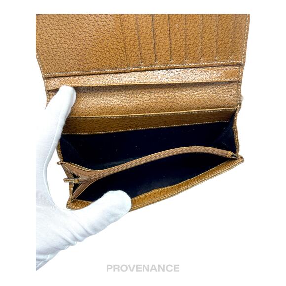 🔴 Gucci Long Wallet - GG Canvas Brown Studded - Picture 6 of 10